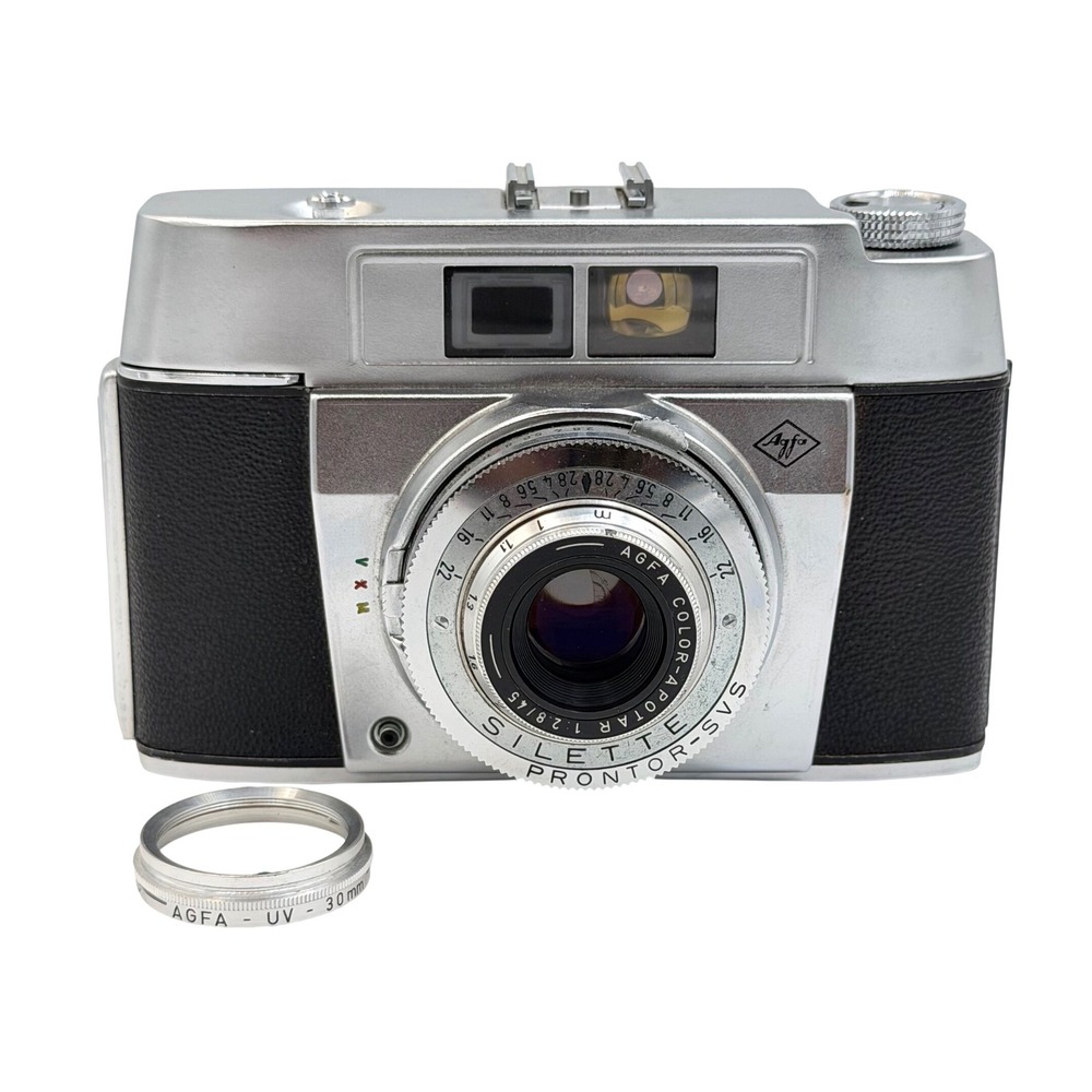 Agfa Silette 35mm Film Camera Color-Apotar 2.8 45mm Lens Prontor-SVS Germany